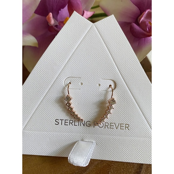 NWT Sterling Forever Rose Gold Ear Crawlers - Picture 6 of 7
